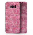 Pink Textured Triangle Pattern - Samsung Galaxy S8 Full-Body Skin Kit