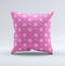 Pink & Tiny White Floral Pattern Ink-Fuzed Decorative Throw Pillow