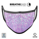 Pink Unfocused Orbs of Light  - Made in USA Mouth Cover Unisex Anti-Dust Cotton Blend Reusable & Washable Face Mask with Adjustable Sizing for Adult or Child