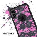 Pink V3 and Gray Digital Camouflage - Skin Kit for the iPhone OtterBox Cases