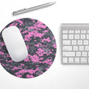 Pink V3 and Gray Digital Camouflage// WaterProof Rubber Foam Backed Anti-Slip Mouse Pad for Home Work Office or Gaming Computer Desk