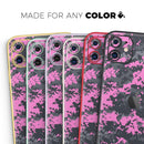 Pink V3 and Gray Digital Camouflage - Protective Skin Wrap & Decal – Compatible with iPhone SE to iPhone 17 Pro Max (All Models)