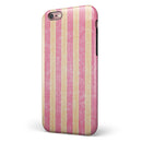 Pink Vertical Stripes Over Orange iPhone 6/6s or 6/6s Plus 2-Piece Hybrid INK-Fuzed Case