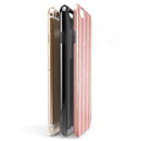 Pink Vertical Stripes Over Orange iPhone 6/6s or 6/6s Plus 2-Piece Hybrid INK-Fuzed Case