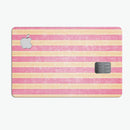 Pink Vertical Stripes Over Orange - Premium Protective Decal Skin-Kit for the Apple Credit Card