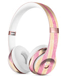 Pink Vertical Stripes Over Orange Full-Body Skin Kit for the Beats by Dre Solo 3 Wireless Headphones