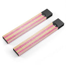 Pink Vertical Stripes Over Orange - Premium Decal Protective Skin-Wrap Sticker compatible with the Juul Labs vaping device