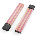 Pink Vertical Stripes Over Orange - Premium Decal Protective Skin-Wrap Sticker compatible with the Juul Labs vaping device