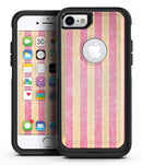 Pink Vertical Stripes Over Orange - iPhone 7 or 8 OtterBox Case & Skin Kits