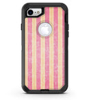 Pink Vertical Stripes Over Orange - iPhone 7 or 8 OtterBox Case & Skin Kits