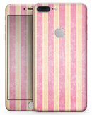 Pink Vertical Stripes Over Orange - Skin-kit for the iPhone 8 or 8 Plus