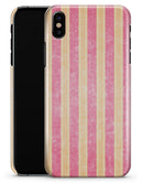 Pink Vertical Stripes Over Orange - iPhone X Clipit Case