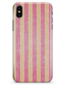 Pink Vertical Stripes Over Orange - iPhone X Clipit Case