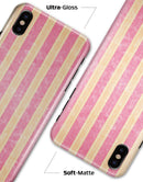 Pink Vertical Stripes Over Orange - iPhone X Clipit Case