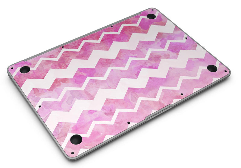 Pink Water Color with White Chevron - MacBook Air Skin Kit