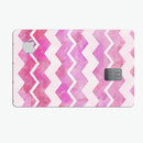 Pink Water Color with White Chevron - Premium Protective Decal Skin-Kit for the Apple Credit Card