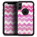 Pink Water Color with White Chevron - Skin Kit for the iPhone OtterBox Cases