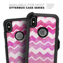 Pink Water Color with White Chevron - Skin Kit for the iPhone OtterBox Cases