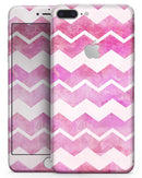 Pink Water Color with White Chevron - Skin-kit for the iPhone 8 or 8 Plus
