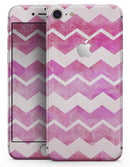 Pink Water Color with White Chevron - Skin-kit for the iPhone 8 or 8 Plus