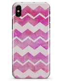 Pink Water Color with White Chevron - iPhone X Clipit Case