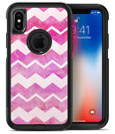 Pink Water Color with White Chevron - iPhone X OtterBox Case & Skin Kits
