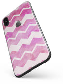 Pink Water Color with White Chevron - iPhone X Skin-Kit