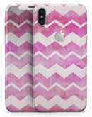 Pink Water Color with White Chevron - iPhone X Skin-Kit