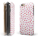 Pink Watercolor Dots over White iPhone 6/6s or 6/6s Plus 2-Piece Hybrid INK-Fuzed Case