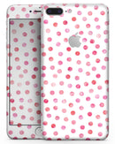 Pink Watercolor Dots over White - Skin-kit for the iPhone 8 or 8 Plus