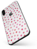Pink Watercolor Dots over White - iPhone X Skin-Kit