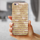 Pink Watercolor Grunge with Gold Stripes iPhone 6/6s or 6/6s Plus 2-Piece Hybrid INK-Fuzed Case