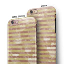 Pink Watercolor Grunge with Gold Stripes iPhone 6/6s or 6/6s Plus 2-Piece Hybrid INK-Fuzed Case