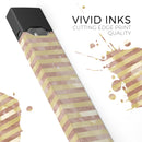 Pink Watercolor Grunge with Gold Stripes - Premium Decal Protective Skin-Wrap Sticker compatible with the Juul Labs vaping device