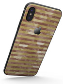Pink Watercolor Grunge with Gold Stripes - iPhone X Skin-Kit