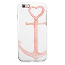 Pink Watercolor Heart Anchor iPhone 6/6s or 6/6s Plus 2-Piece Hybrid INK-Fuzed Case