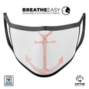 Pink Watercolor Heart Anchor - Made in USA Mouth Cover Unisex Anti-Dust Cotton Blend Reusable & Washable Face Mask with Adjustable Sizing for Adult or Child