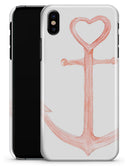 Pink Watercolor Heart Anchor - iPhone X Clipit Case