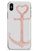 Pink Watercolor Heart Anchor - iPhone X Clipit Case