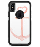 Pink Watercolor Heart Anchor - iPhone X OtterBox Case & Skin Kits