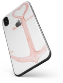Pink Watercolor Heart Anchor - iPhone X Skin-Kit