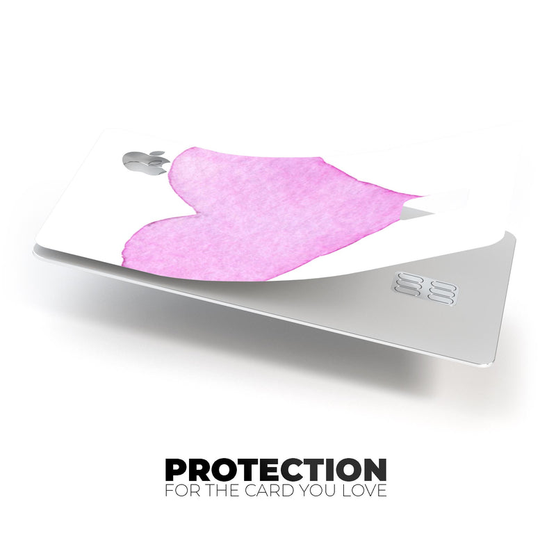 Pink Watercolor Heart - Premium Protective Decal Skin-Kit for the Apple Credit Card
