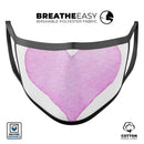 Pink Watercolor Heart - Made in USA Mouth Cover Unisex Anti-Dust Cotton Blend Reusable & Washable Face Mask with Adjustable Sizing for Adult or Child