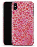 Pink Watercolor Hearts V2 - iPhone X Clipit Case