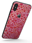 Pink Watercolor Hearts V2 - iPhone X Skin-Kit