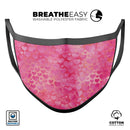 Pink Watercolor Hearts V3 - Made in USA Mouth Cover Unisex Anti-Dust Cotton Blend Reusable & Washable Face Mask with Adjustable Sizing for Adult or Child