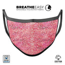 Pink Watercolor Leopard Pattern - Made in USA Mouth Cover Unisex Anti-Dust Cotton Blend Reusable & Washable Face Mask with Adjustable Sizing for Adult or Child