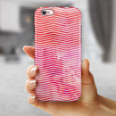 Pink Watercolor Over White Chevron iPhone 6/6s or 6/6s Plus 2-Piece Hybrid INK-Fuzed Case