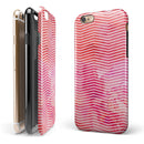 Pink Watercolor Over White Chevron iPhone 6/6s or 6/6s Plus 2-Piece Hybrid INK-Fuzed Case