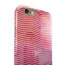 Pink Watercolor Over White Chevron iPhone 6/6s or 6/6s Plus 2-Piece Hybrid INK-Fuzed Case